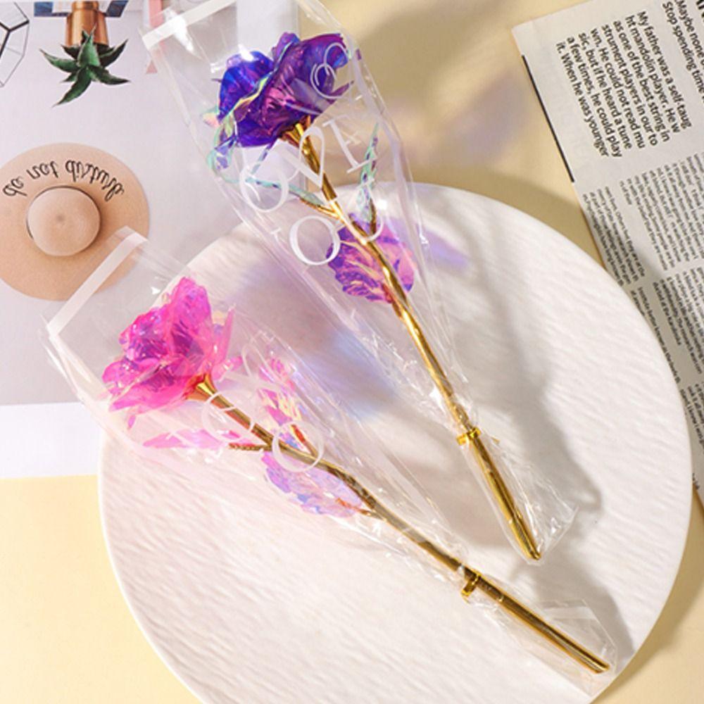 LED Lights Gold Foil Rose Flower Glowing Wedding Fake Flower  Valentine's Day