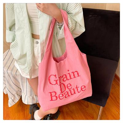 Lazy Wind Alphabet Canvas Bag Women's 2025 New Large-capacity Niche Shoulder Tote Bag