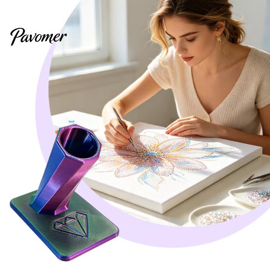 Craft Desk Storage Diamond Painting Pen Holder, 3D Printed Art Stand, Holder Desktop Organizer for Drill Pens, Dotting Tools, Crafting Supplies