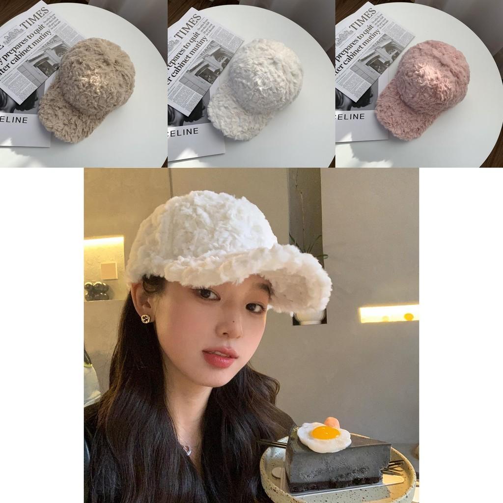 Trendy Korean Style Warm Baseball Cap Faux Fur Cozy And Chic For Women Winter