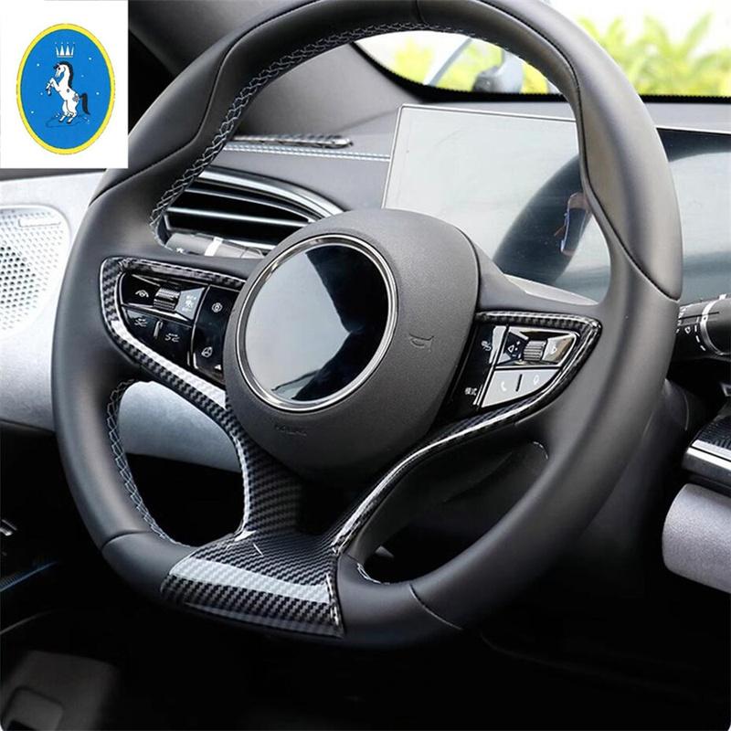Für BYD Seal EV   2024 Auto Lenkrad ABS Dekoration Autoteile Carbonfaser-Optik / Pfirsichholz Innenzubehör