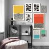 Minimalist Mid-Century Modern Geometric Art Line Poster and Print Canvas Pictures Wall Art Paintings for Living Room Home Decor