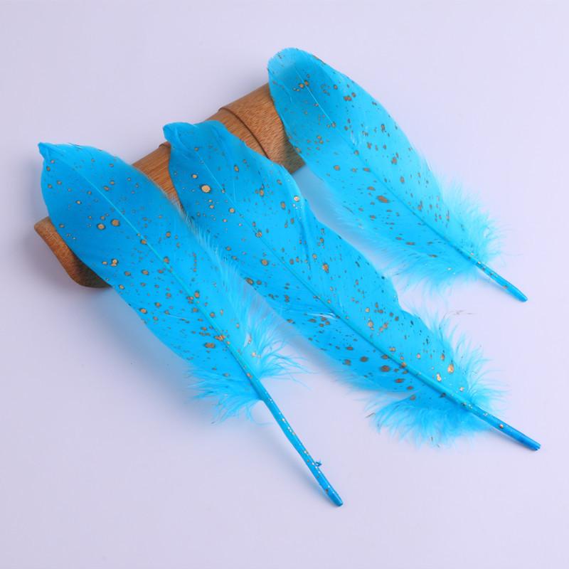 10-15cm Black White Gold Blue Green Feathers For Crafts Hat Plumas Long Decoration Big Small Trim Accessories Flower Goose 10pcs