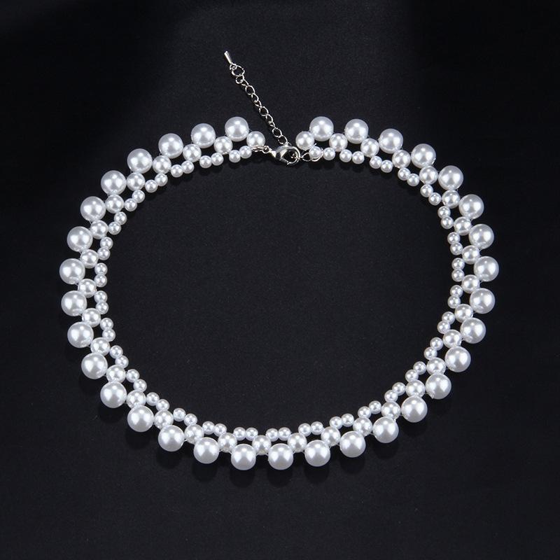 Elegant Crystal Pearl Necklace Female Sweet Clavicle Chain Short Wedding Party Birthday Jewelry Gifts