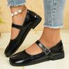 Black Patent Leather Tabi Mary Jane Shoes For Women Ankle Adjustable Buckle Split Toe Ballet Flats Custom Colors Handmade Flats