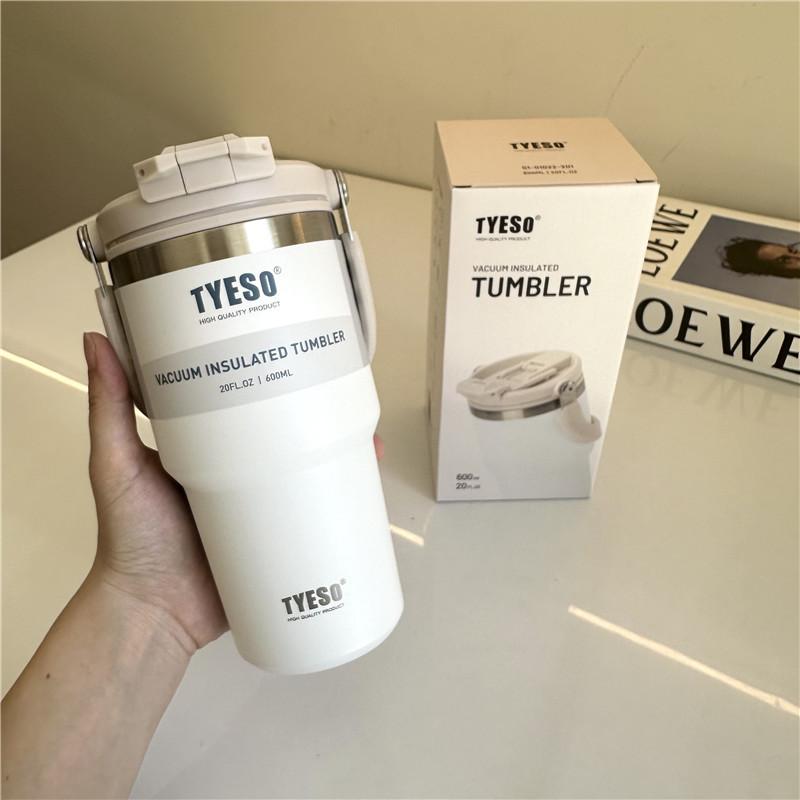 Tyeso Edelstahl Kaffeebecher Kalt und Heiß Doppelwandig Isoliert Becher Tumbler Thermo Wasserflasche Auto Reisebecher Vakuumbecher