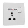 13A Wall Socket 2 USB Power Adapter Port Outlet Panel Electrical Socket Home Fittings Charger Anti Impact Easy Install
