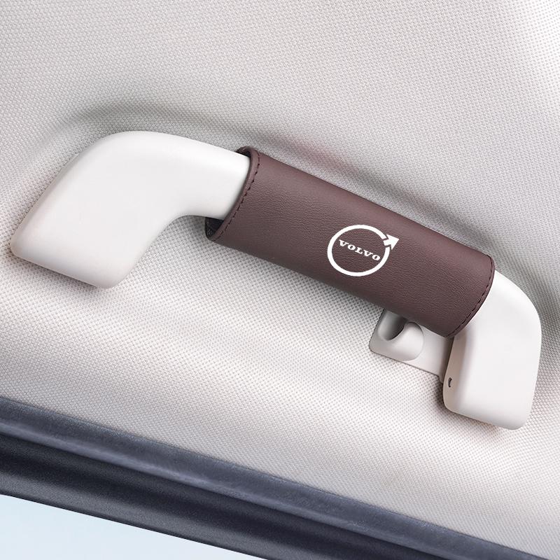 Leather Car Roof Armrest Handle Protection Cover Auto Interior For New Volvo V60 V40  XC90 S60 C30 XC60 V50 V70 S90 AWD XC40 V90