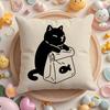 Cat Sketch Cushion Cover Short Plush Double-Sided Printing Home Machine Washable In Warm Winter Pillow Cover