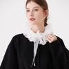 Delicate Double Layer Lace Detachable Collar And Removable False Sleeve Set For Blouses Dresses Adjustable Tie Design