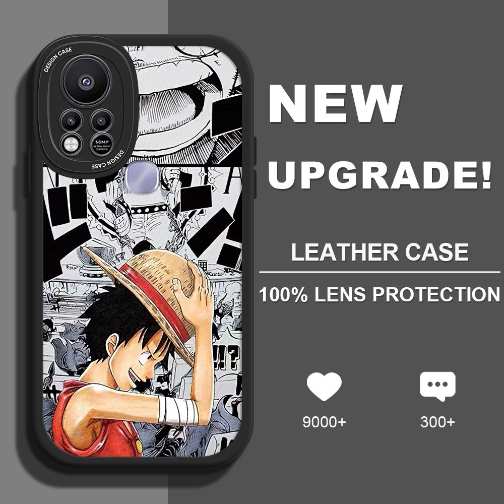 

Тонкий кожаный мягкий силиконовый чехол с рисунком Луффи из искусственной кожи для iPhone Samsung Huawei Honor Xiaomi Redmi OPPO Realme Vivo Vivo Y91C/Y1S чёрный