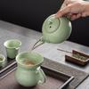 Ru kiln tea set, business side gift, customer souvenir gift box, a complete set of covered bowl teacups