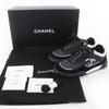 Pristine CHANEL Low cut sneakers Logo design black leather 36 G34086 Used