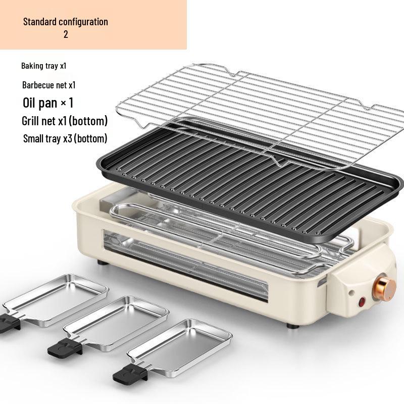 Multifunctional Electric Grill & Oven: Smokeless Indoor/Outdoor BBQ Pan & Baking Rack