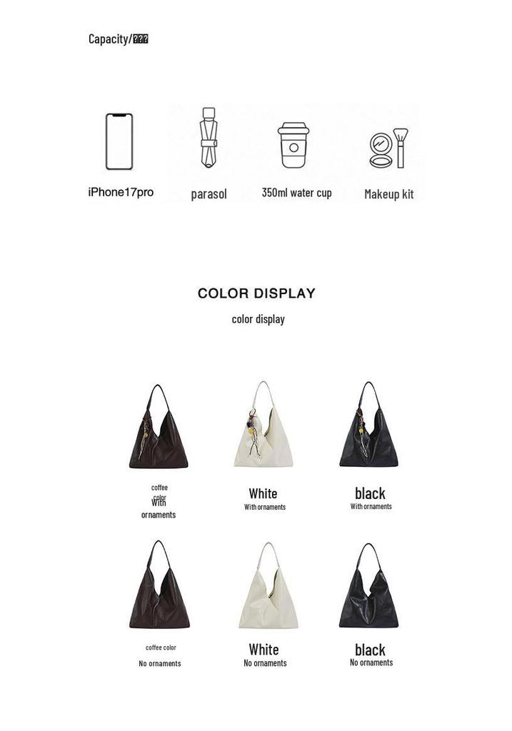 Vintage Soft Leather Women's Large Capacity Shoulder Bag - Stylish, Versatile Tote for Casual or Work Commute