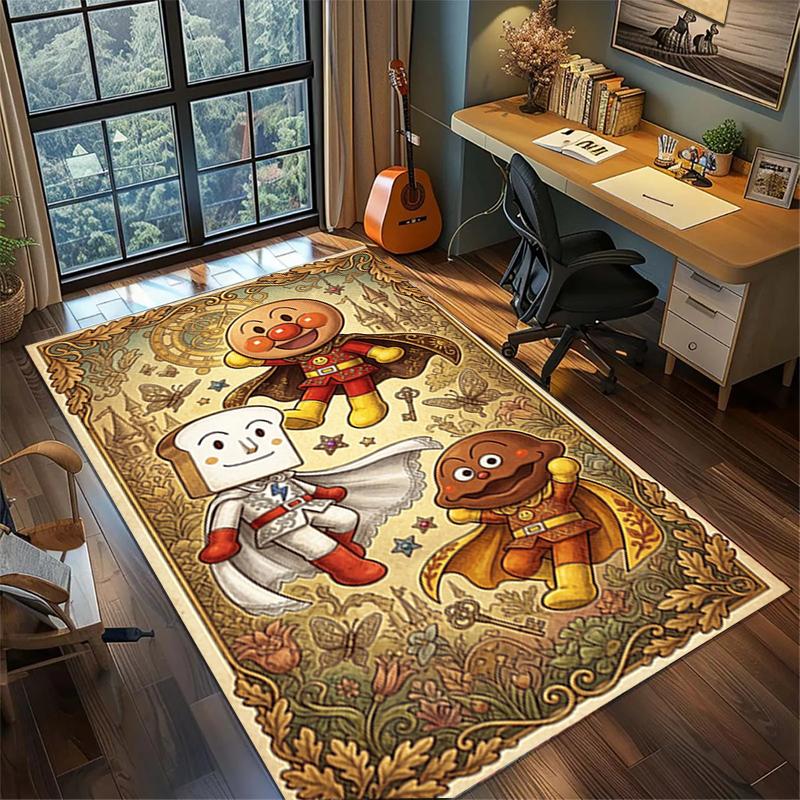 Gamer Room Floor Mat Bread Superman Large Area Non Slip Washable Rug Carpet Home Decor