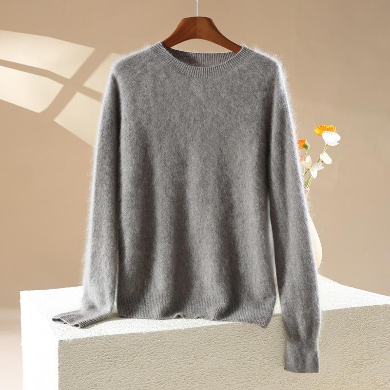 New Autumn-winter Women's Round-neck Pullover Sweater in Candy Colors, Soft and Cozy Inner Layer Top