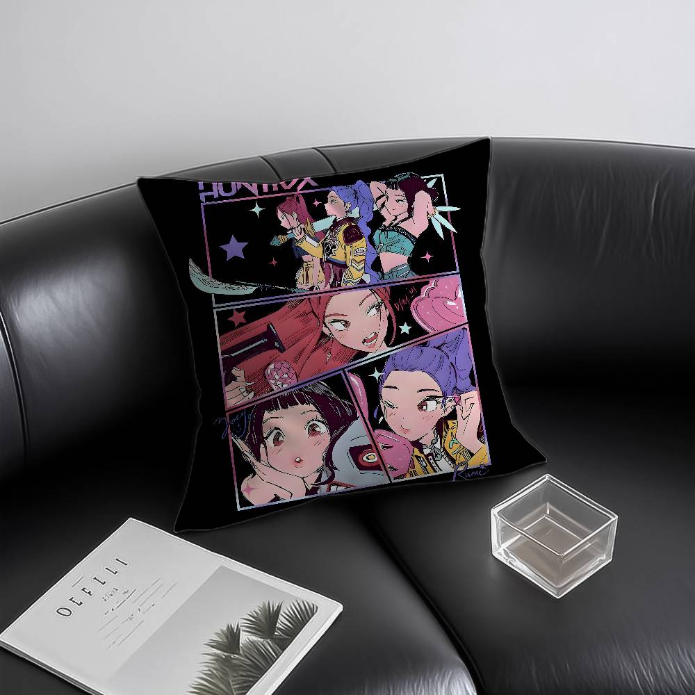 

Мировая трендовая K-Kpop D-Охотники на демонов Наволочка Шелковистый Короткий Плюш С Невидимой Молнией Пылезащитный Чехол На Подушку Для Дивана 12x12Inch
