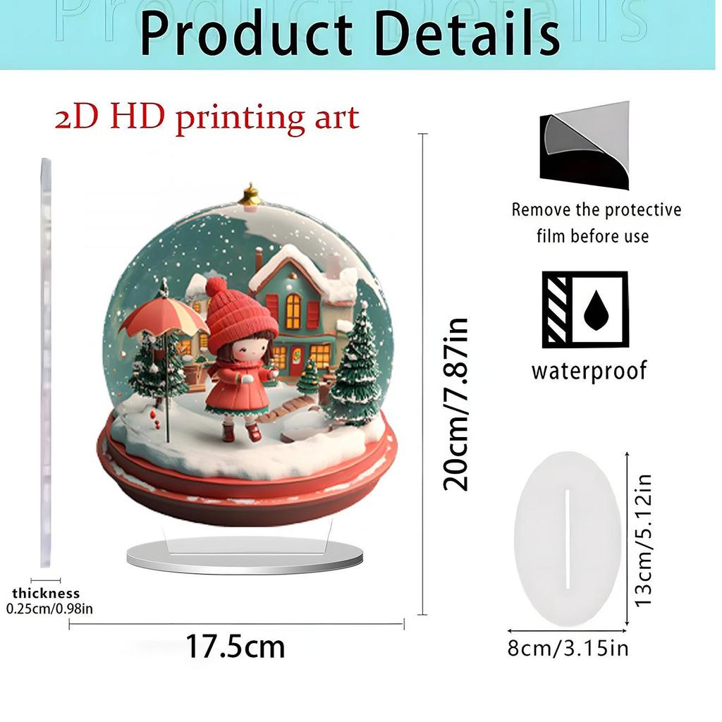 Christmas Apple 2D Acrylic Stand: Festive Desktop Decoration Gift