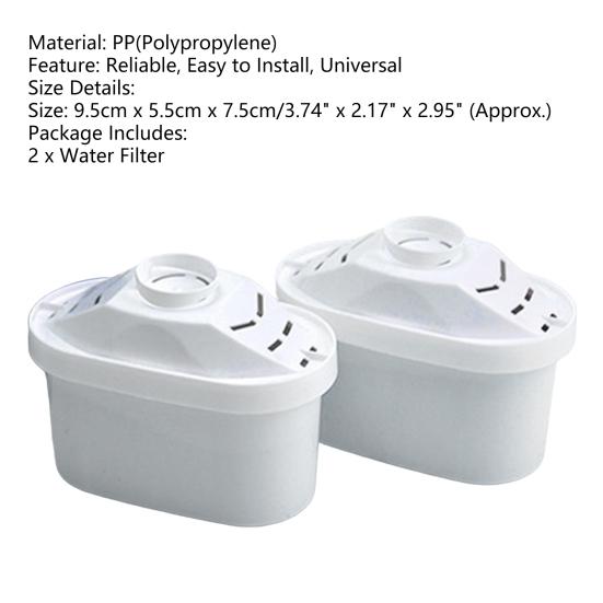 2Pcs Water Filter No Odor Universal PP Harmful Chemicals Absorption Filter Cartridge for Home