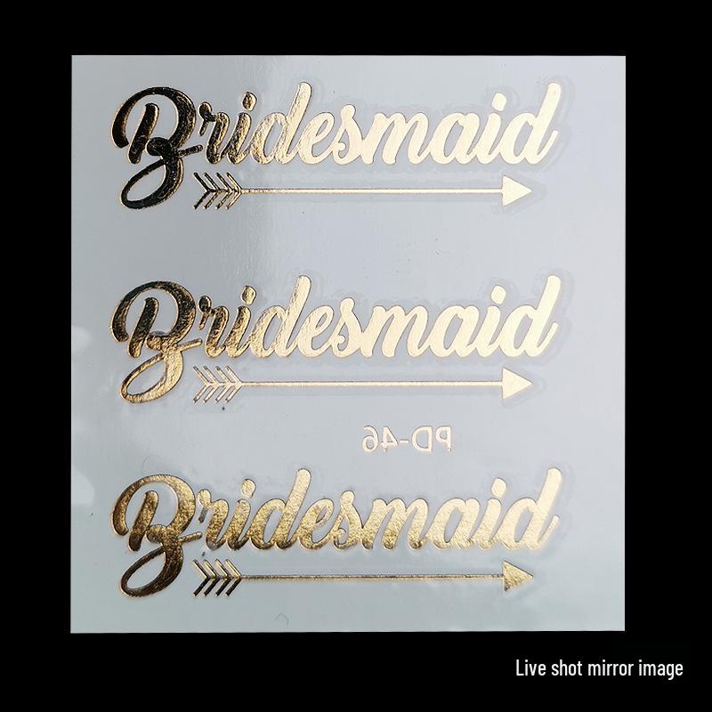 Team Bride Bachelorette Party Gold Foil Tattoo Stickers for Face or Body