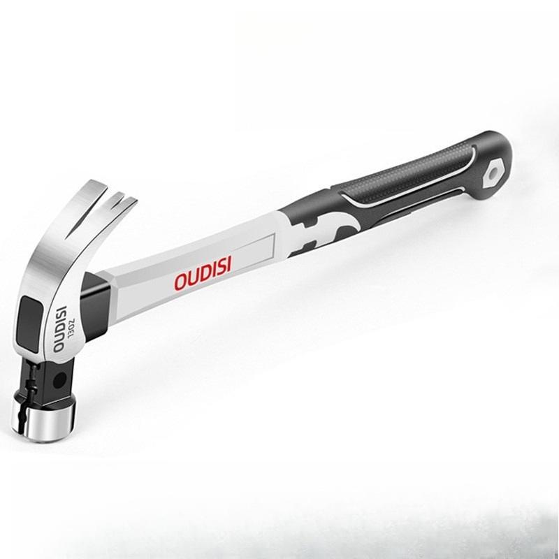 Stainless Steel Hammer Integrated Hammer Woodworking Special Nail Hammer Small Hammer Tool Fiber Handle Household Claw Hammer