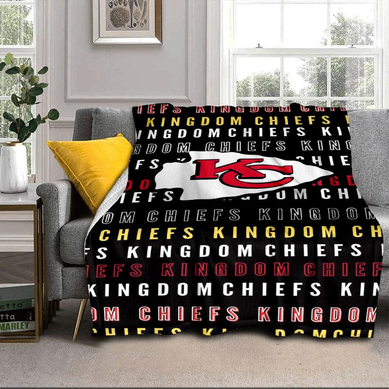 Kansas Chiefs Logo Portable Blanket/Soft Blanket Bedding Blanket Suitable for Travel Camping Living Rooms Offices Sofas Fan Gifts