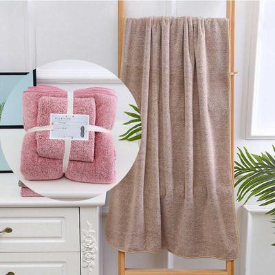 Kömür Rengi Mercan Kadife 3 Parça Set Bambu Emici Su Banyo Havlusu Hızlı Kuruyan Banyo Havluları