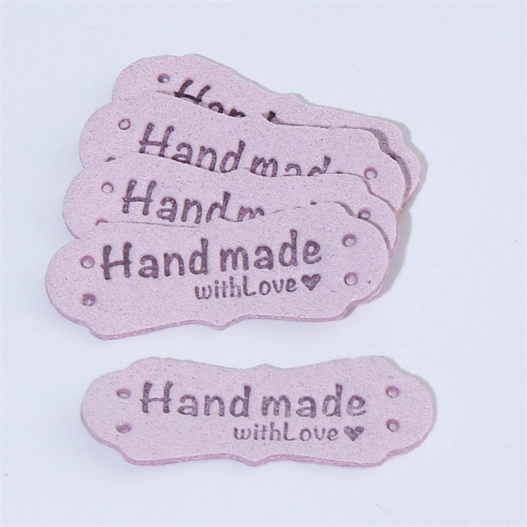 50 Pieces Handmade Labels Embossed Tag Leather Tags for Sewing Accessories
