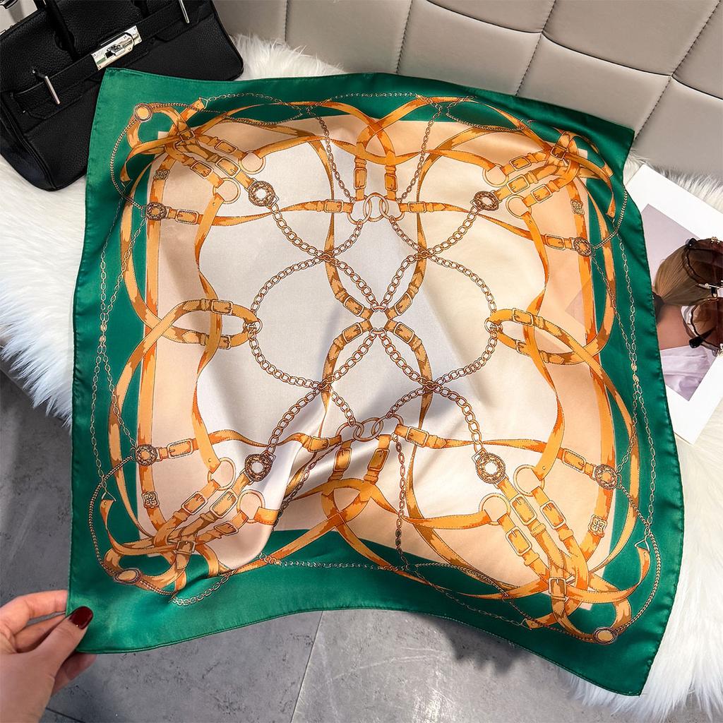 Fashion Square Fashion Foreign Style Small Silk Scarf Women'S Headband Decorative Scarf Dual-Purpose Small Square Scarf New Scarf