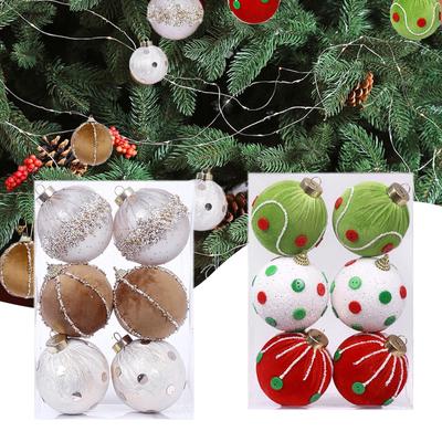 6Pcs Christmas Tree Hanging Decorations Shatterproof Christmas Ball Ornaments for Festival Porch Door New Year Birthday