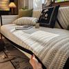 All-Season French & Medieval Style Non-Slip Fishbone Sofa Cushion Cover in Straight-Row Design