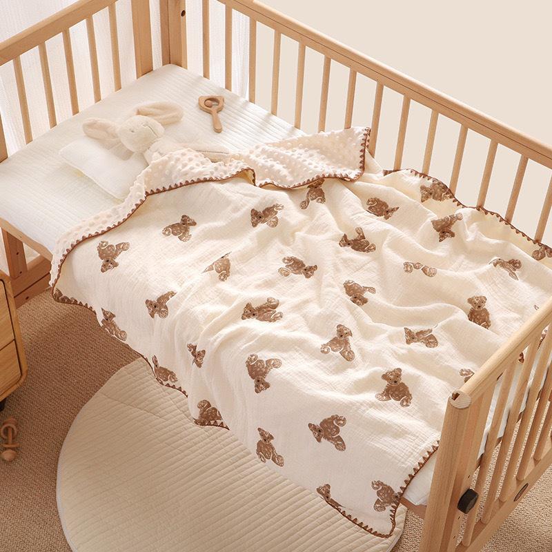 

Дышащее хлопковое марлевое детское одеяло - Легкое летнее одеяло 100x140 cm