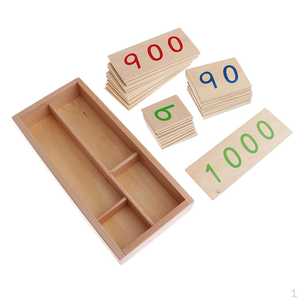 

Montessori Wooden Number Cards with Box (1)for kids Math Learning Small