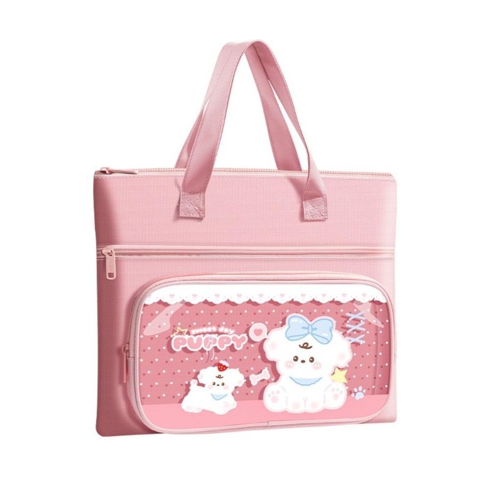 Portable Clear TPU Tote School Bag 3-Layer Large Capacity Waterproof Document Book Bag Art Handbag School Supplies