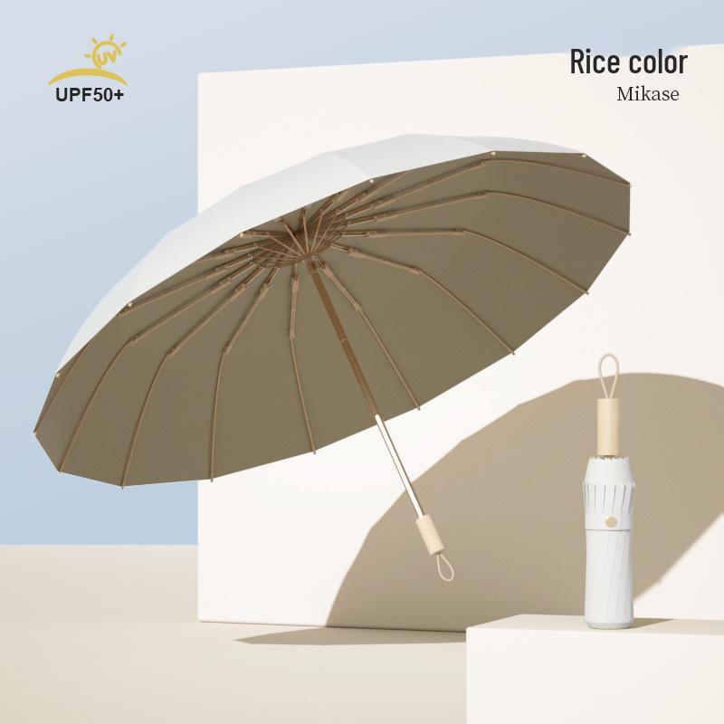 Personalized Solid Color Dual-Use Sun & Rain Vinyl Umbrella - Portable, Durable Sunshade for Students