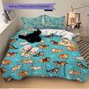 3er-Set Bettwäschebezüge mit Hunde-Knochen-Print, Modisches Klassisches Beliebtes Druck-Bettwäscheset, Weich Bequem, Ganzjahresnutzung, Für Schlafzimmer, Gästezimmera0819196