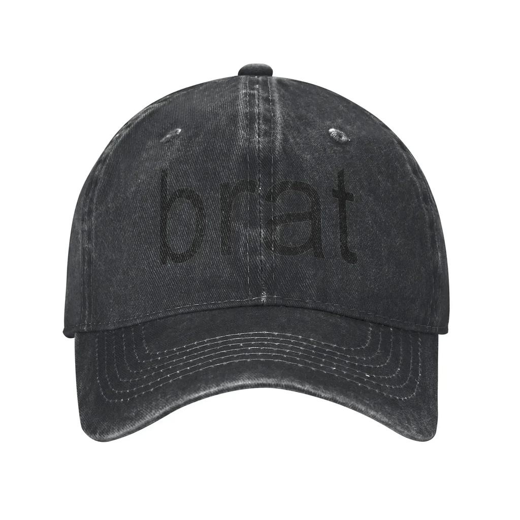 Charli Xcx Brat Baseball Cap Vintage Distressed Denim Washed Sun Cap Men Women Outdoor Summer Adjustable Hats Cap