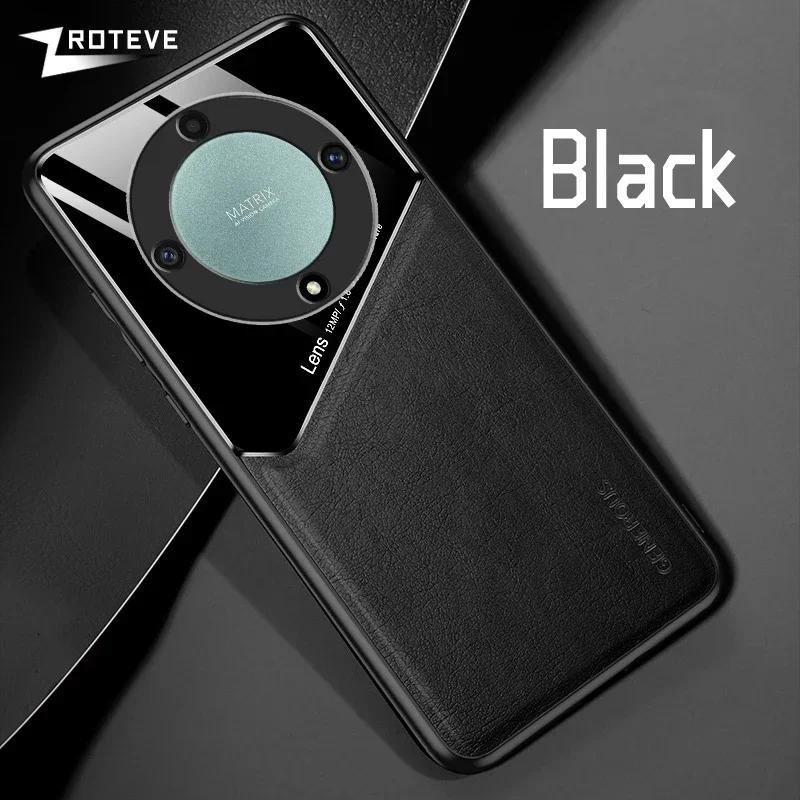 

Для HonorX9A чехол PU кожаный автомобильный магнитный жесткий чехол для ПК для Huawei Honor X9A X9B X9C HonorX9b HonorX9c 5G чехлы для телефонов CHINA&For Honor X9B чёрный