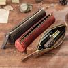 Vintage Leather Fountain Pen & Stationery Case - Handmade Crazy Horse Cowhide Coin Purse & Storage Bag