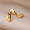 Stainless Steel Rings for Women Waterproof Open Gold Color Ring Wedding Couple Band Jewelry Gifts Items Anillos