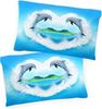 3D Dolphin Duvet Cover Set, Underwater World Duvet Cover and Pillowcase, Dolphin, Tropical Fish, Coral Ocean Bedding Set
