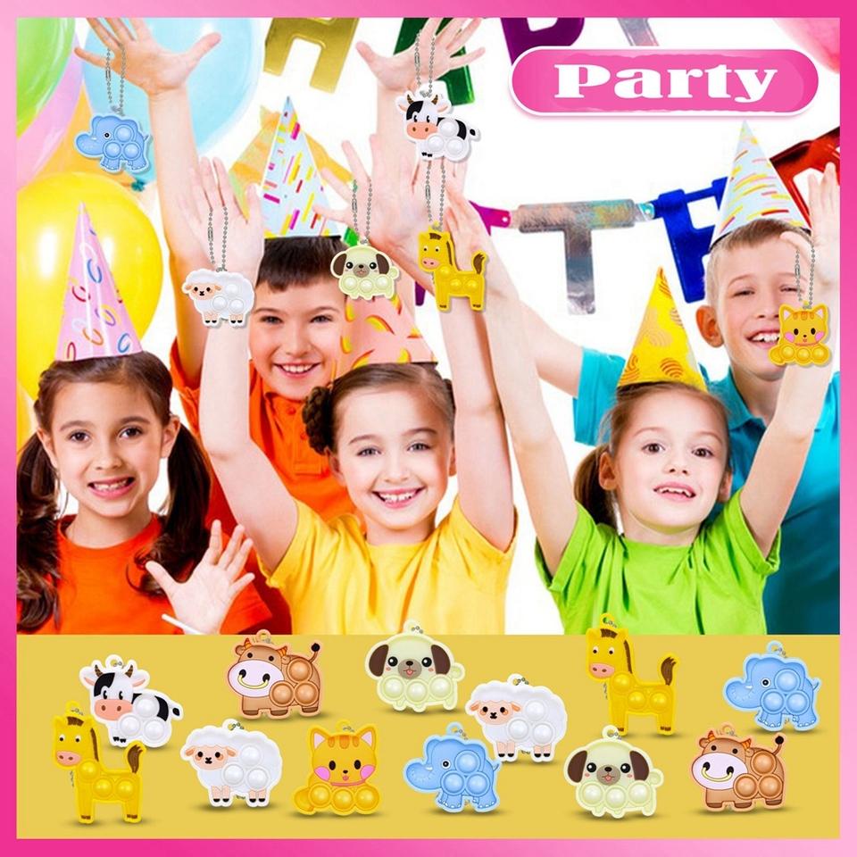 7/21 Piezas Juguetes Fidget con Forma de Animal Burbujas Pop-it Sensoriales Juguetes de Apretar Alivio del Estrés Oveja Gato Perro Blanditos para Niños Adultos