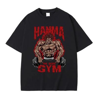 T-shirt à Imprimé Graphique Anime Japonais Baki Hanma The Grappler T-shirt Décontracté Mode Col Ras du Cou Manches Courtes Grande Taille T-shirt Femme
