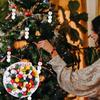 170pcs Xmas DIY Craft Kit w/ 20mm &10mm Snowman Old Man Beads, 20mm Washers, 1cm Ribbons, 17x16mm&15x12mm Wood Cones, Hemp Ropes