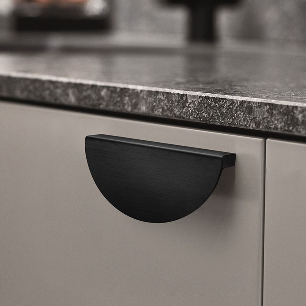 Aluminum Alloy Cabinet Door Knobs Semicircle Drawer Pull Handles New Half Moon Handle  Wardrobe