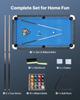 Pool Table, 213cm Portable Billiards Tables, Adjustable Feet Stable Game Table, Entertainment Set Includes Ball, Cue, Rack, Chalk and Brush, Black