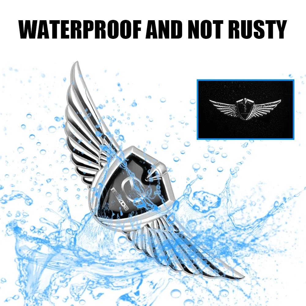 2025 Horký 3D kovový odznak křídel Boční obrys okna kufru Samolepka Decal pro Mazda 3 5 2 Axela CX-5 CX-3 CX-9 Atenza Demio RX7 M