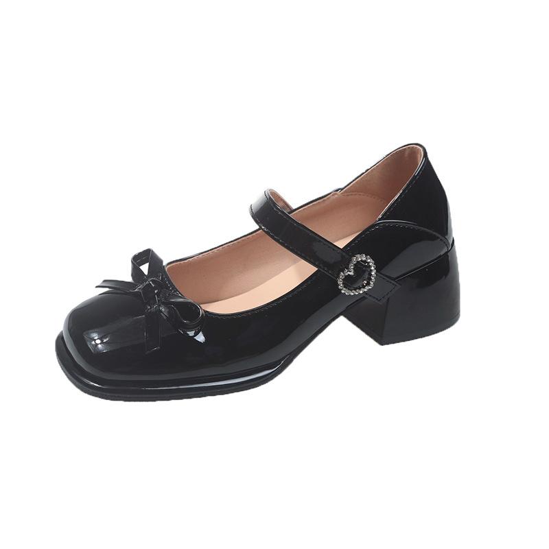 In the summer of 2025, the new Korean version with skirt, light mouth fashion, single shoes with thick heels, casual Mary Jane shoes for women