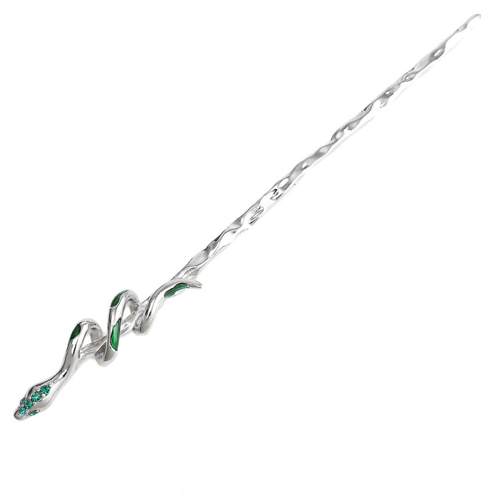 

Green Silver Metal Snake Hairpin Ancient Style Hairpin Hanfu Hair Sticks Chinese Style Headwear серебряный